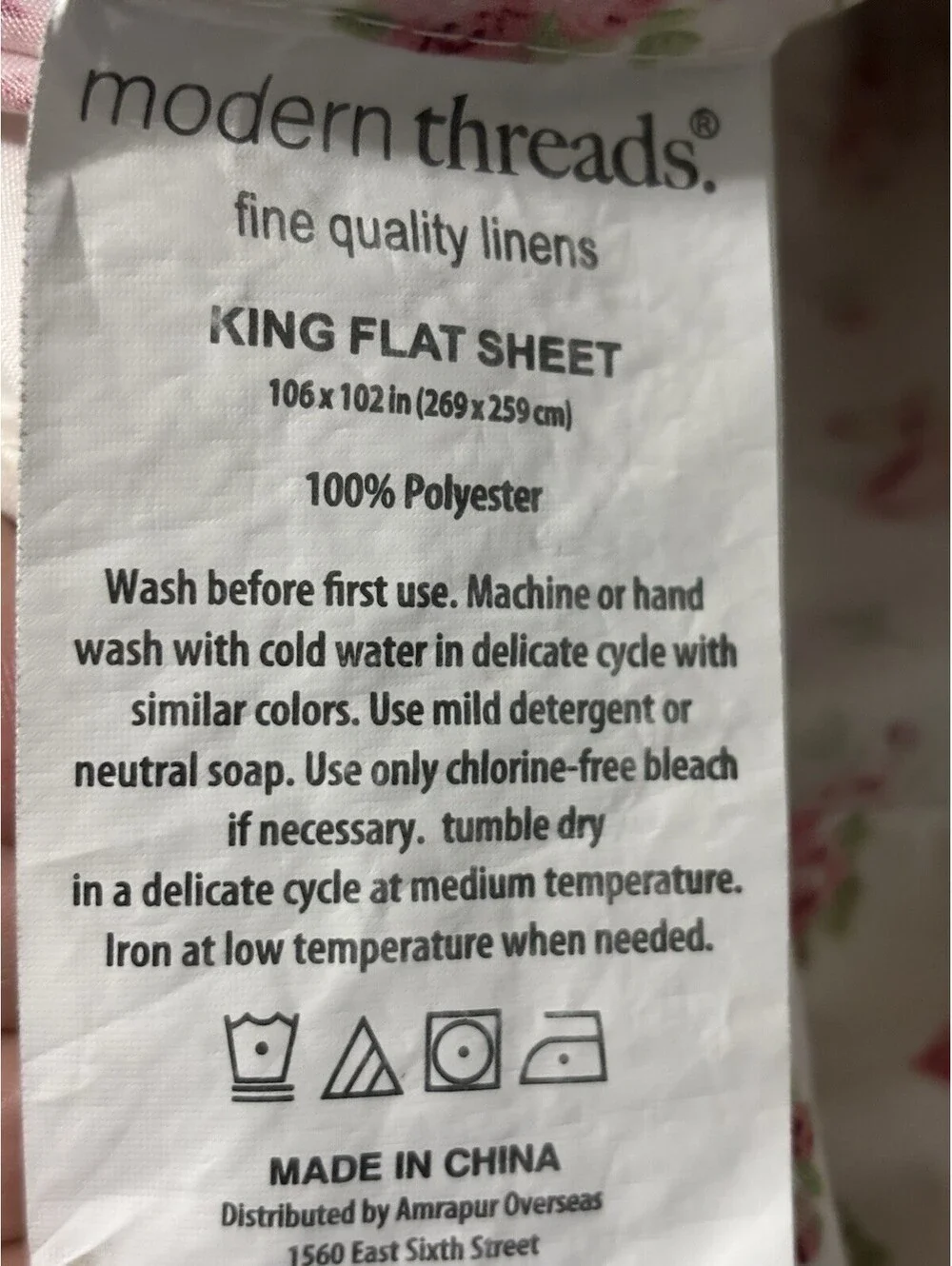 Modern Threads King Size Flat Floral Sheet 100% Polyester